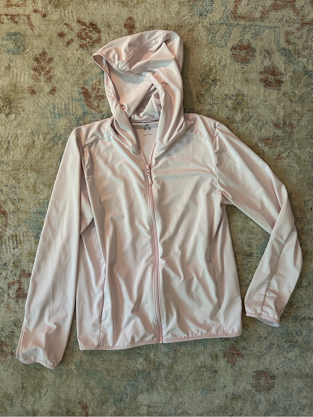 UniqloKIDS Ultra Stretch AIRism UV Protection Light Pink Full-Zip Hoodie/Jacket